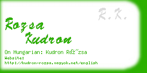 rozsa kudron business card